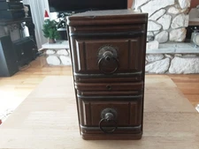 Vintage Oak Treadle Sewing Machine 2 Drawer Storage Cabinet With Top