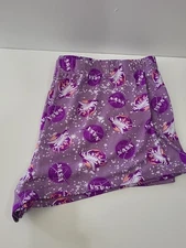 NASA Women's Sleep Shorts Size 2XL Comfy Soft Lightweight Purple Spaceship Moon
