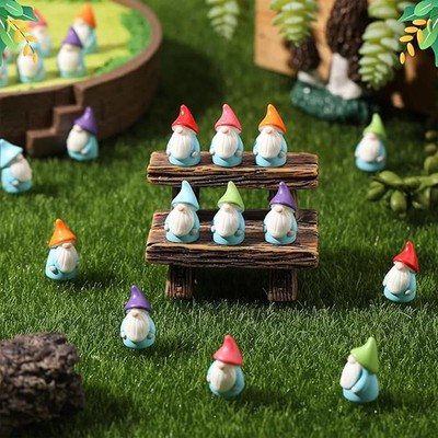 Mini Harz Zwerge Figuren Garten Deko Zufällig Naturfarben 10 Stück