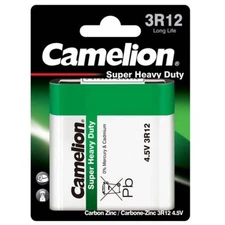 CAMELION 3R12 BATTERY LONG LIFE SUPER HEAVY DUTY 4.5V 2000mAh 1BL EXP 2025 NEW