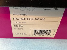 Revolution Dancewear 823 U-Shell Tan Tap Shoes - size 5.0AD