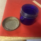 Vintage Noxzema Jar Cobalt Blue Glass Advertising Original Metal Lid — photo 5
