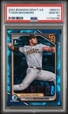 2024 BOWMAN DRAFT SAPPHIRE ED #BDC51 TYSON NEIGHBORS PSA 10