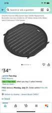 Onlyfire Gourmet BBQ System Sear Griddle Replacement, Reversible Cast Iron 22”