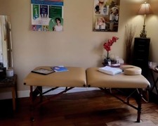 Beige Portable Foldable Massage Table Faux Leather Wood with Headrest