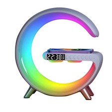 Bluetooth Speaker Lamp with Wireless Charger, RGB Night Light, Alarm Clock, A...