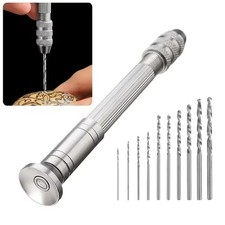 1/11pcs Mini Micro Hand Drill Woodworking Drilling Tools 0.3-3.2mm Manual Hand D