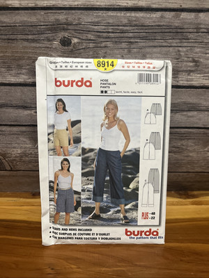 Burda 8914 UNCUT Sewing Pattern, Misses' Pants Size 10-22