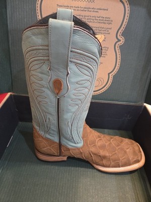 Ferrini Western Boots Mens Bronco Pirarucu Print Brown 43393  display picture 1