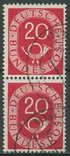Bund 1951 Posthorn Bogenmarken 130 senkrechtes Paar gestempelt