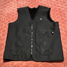 USB Heated Vest Black Electric Heating Full Zip Pockets Tested Working Unisex