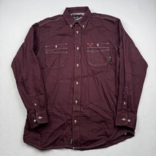 Ariat FR Shirt Mens Medium Red Long Sleeve Western Flame Resistant Workwear