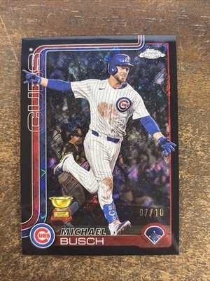 Michael Busch 2025 Topps Chrome Update #263 Black Cup-Fractor