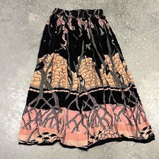 Vintage Skirt Size Medium Boho Fairy Whimsical Floral Maxi Animals Stretch 90s