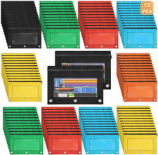 72 Pack Pencil Pouch for 3 Ring Binder