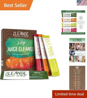Convenient 3 Day Juice Cleanse - 21 Packets of Detox Powders,  & Natural