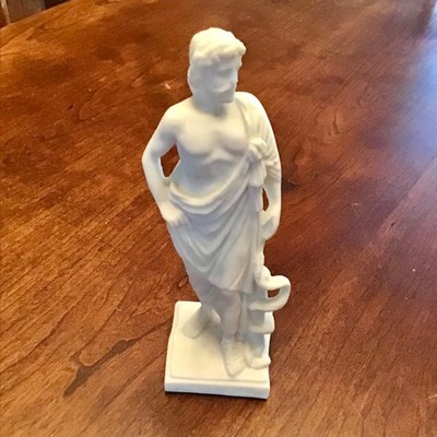 Asclepius/Aesculapius Greek God Medicine Healing 9'' Alibaster Statue Made Greece