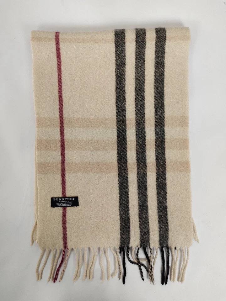 Burberry подлинный винтажный гигантский чек слоновой кости 100% ягненка шерсти зимний шарф шарфы - Изображение 3 из 4