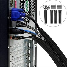 Cable Management Sleeve Cable Storage Cover with Zipper Network Cable Organizer