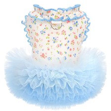 Floral Dog  Cat Dress with Tutu Skirt - Breathable Stretch Pet Clothes for S...