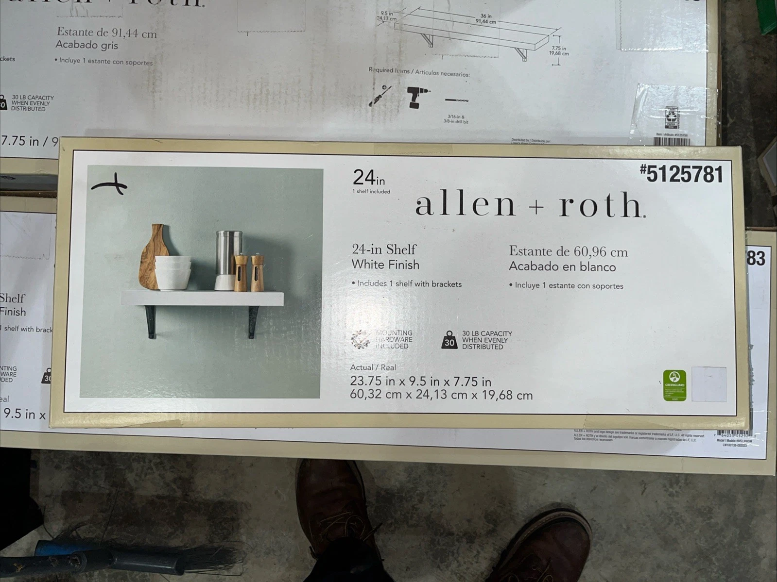 Allen + Roth #5125781 / 24” 24-in Shelf - White -