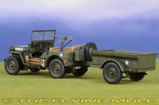 Jeep Motor City Classics 1:43 con remolque ejército de Estados Unidos Foto 2 de 4