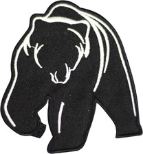 Black Bear/Grizzly Embroidered Iron on Sew on Patch Badge for Clothes Etc.