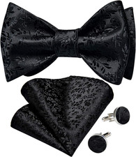 Men Bow Tie Paisley Striped Self-Bow Tie for Men and Silk Woven Bowtie Pocket Sq