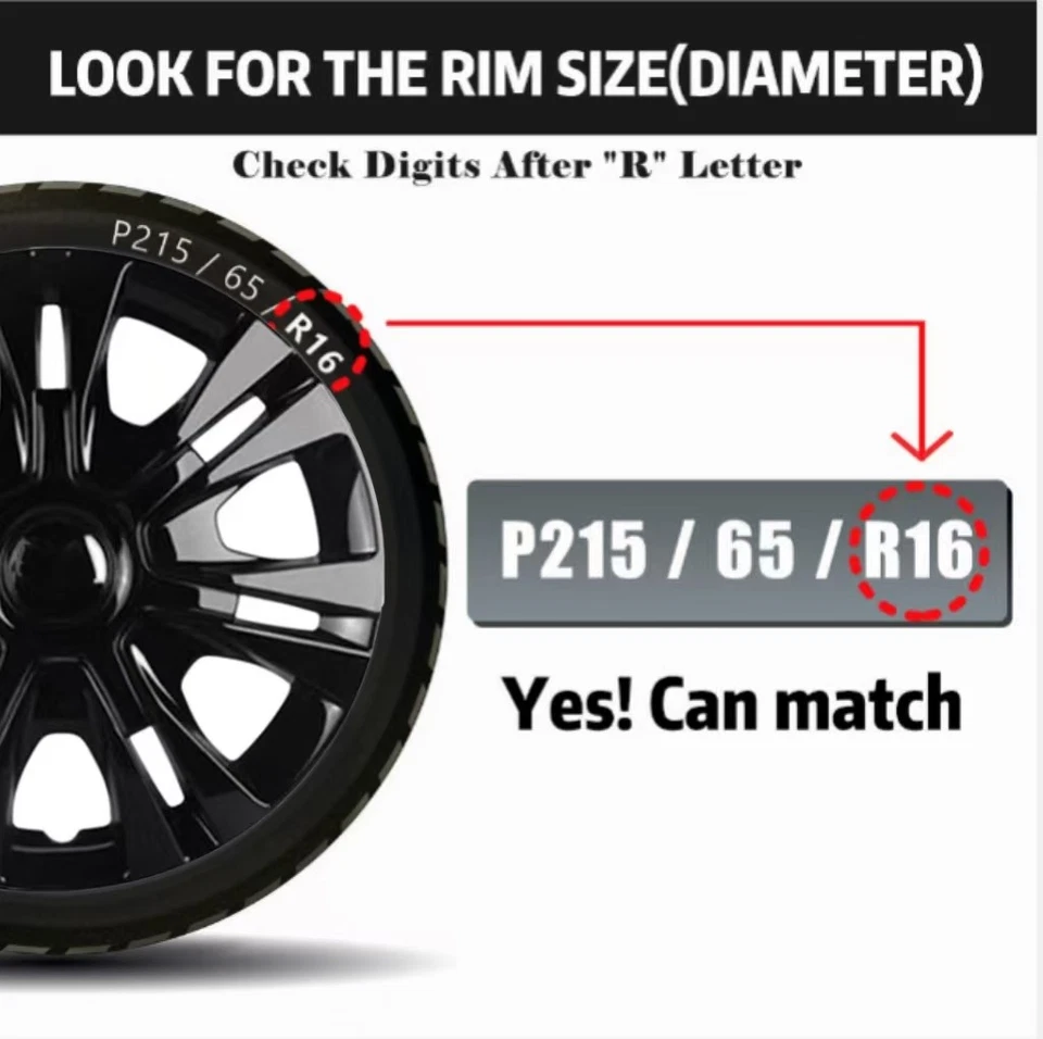 4x16" Wheel Cover Hub Caps Fit R16 Tire & Steel Rim For Toyota Corolla 2003-2013 Foto 4 de 4