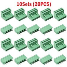 10Sets 4 Pin 5.08mm Pitch Male Female PCB Screw Terminal Block
