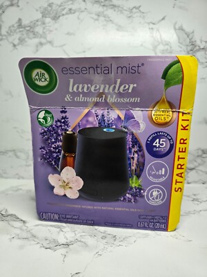 Air Wick Essential Mist Starter Kit Oil Diffuser w/Lavender Almond Blossom Oil