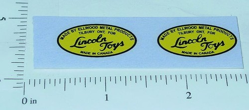 Pair Lincoln Toys Oval Logo Style Stickers LN-001