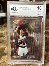 1996 97 Topps Finest STEVE NASH RC ROOKIE ( DEAD CENTERED )bgs BCCG 10