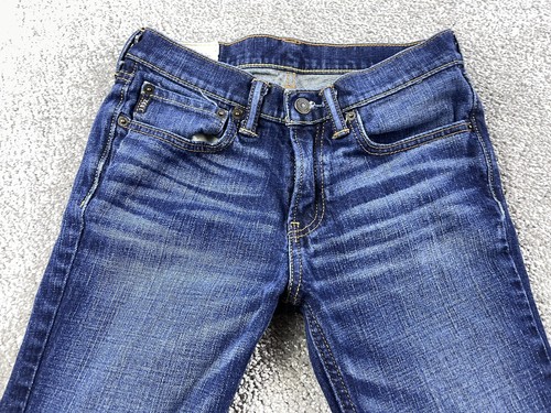 Abercrombie & Fitch Girls 16 Slim Blue Denim Super Skinny Dark Wash Kids *26x27 - Picture 2 of 14