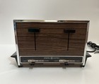 Vintage GE 4 slice toaster mid century chrome woodgrade brown working