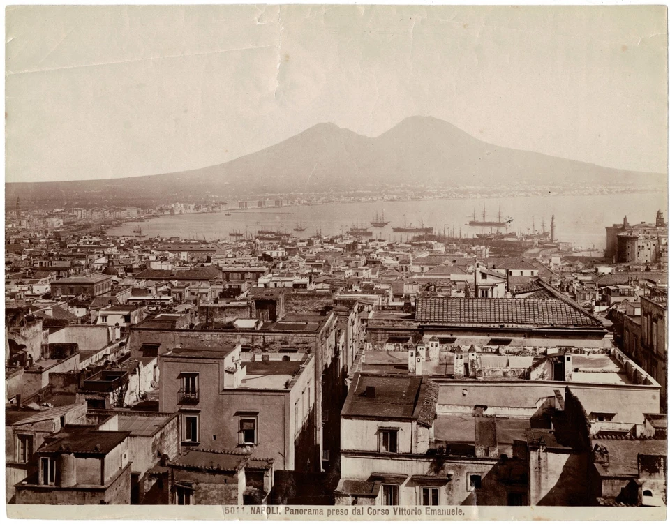 Two Naples Italy Napoli Antique Albumen Photos Panorama and City - Image 3 of 3