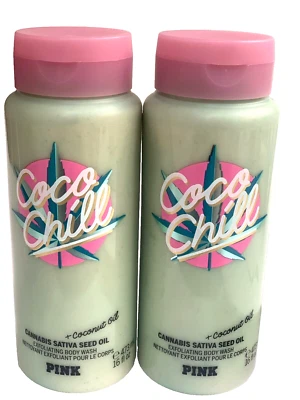 Victoria's Secret PINK COCO CHILL Body Care Body Wash 2 PC Set New
