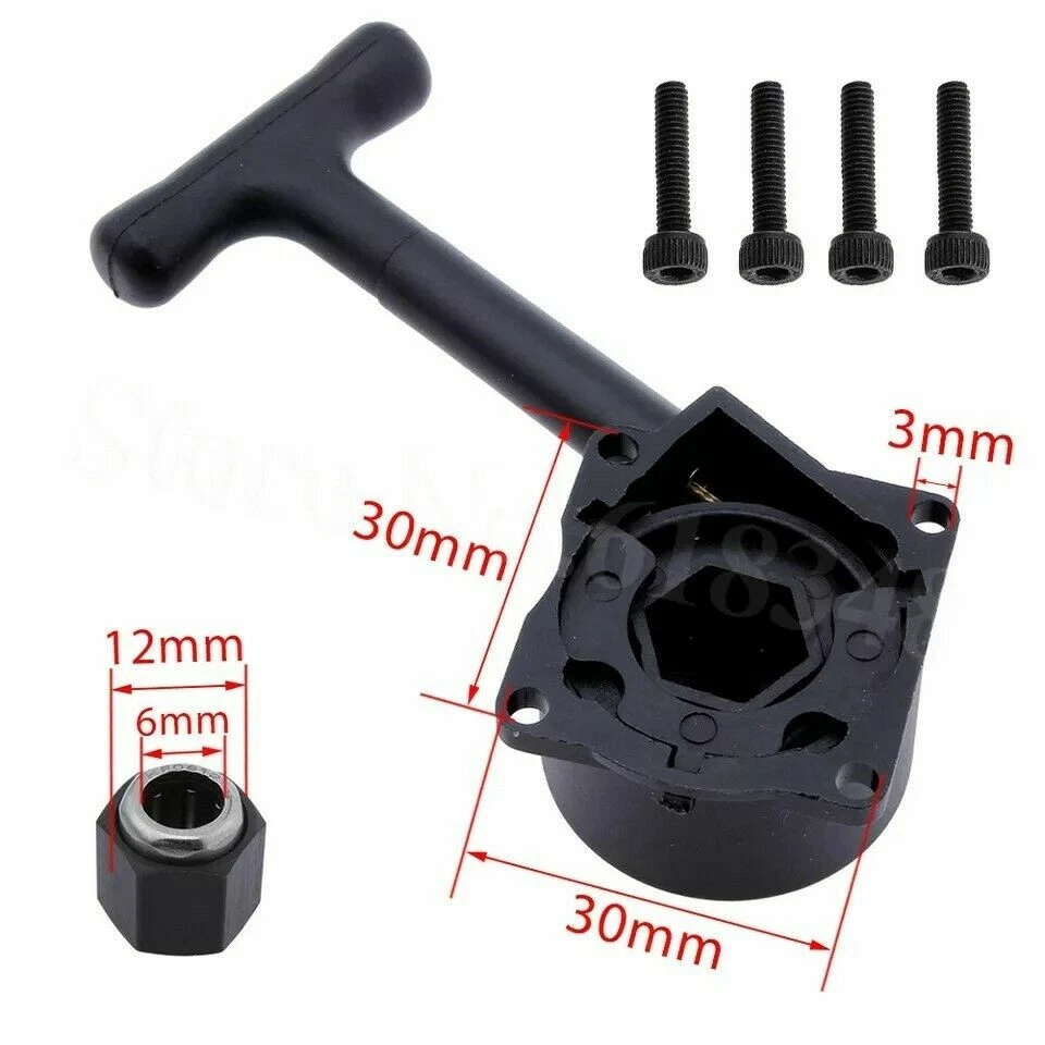 Tirette Lanceur RC 1/10 1/8 + Écrou roue libre One Way pour Voitures Thermique - Photo 2/2