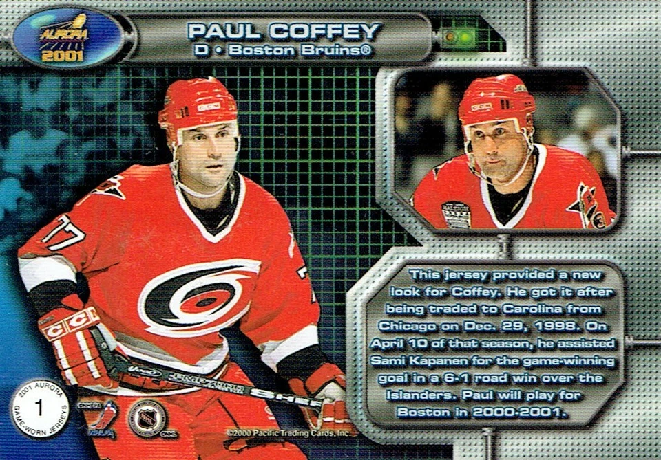 2000-01 PACIFIC  GAME WORN JERSEY  PAUL COFFEY  - Image 2 of 2