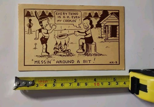 Postal original vintage de Kamp Komics años 40 Messin' Around A Bit KK-8 ¡Muy rara! - Imagen 3 de 6