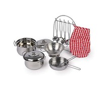 Childrens Toy Metal Cooking Pots, Pans, Oven Glove & Utensils Set Childrens Toy Metal Cooking Pots, Pans, Oven Glove & Utensils Set