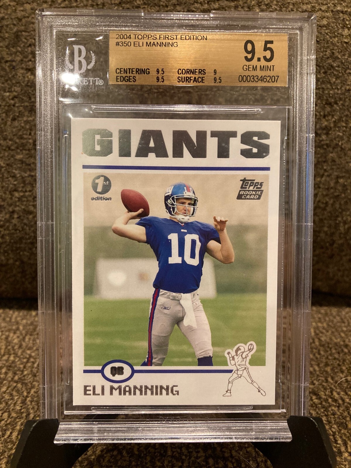 2004 Topps Eli Manning First Edition RC Beckett Graded BGS 9.5 Gem Mint GIANTS!
