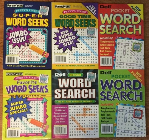 Lot Of 6 Dell Penny Press Word Search Puzzle Books Pocket Finest Good Lot of 6 dell penny press word search puzzle books pocket finest good
