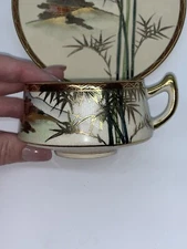 Soko China HSK demitasse cup & saucer Japan hand-painted gold Accents Cream
