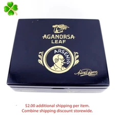 Aganorsa Leaf Arsenio Robusto Empty Wood Cigar Box 7.75" x 6.5" x 2"