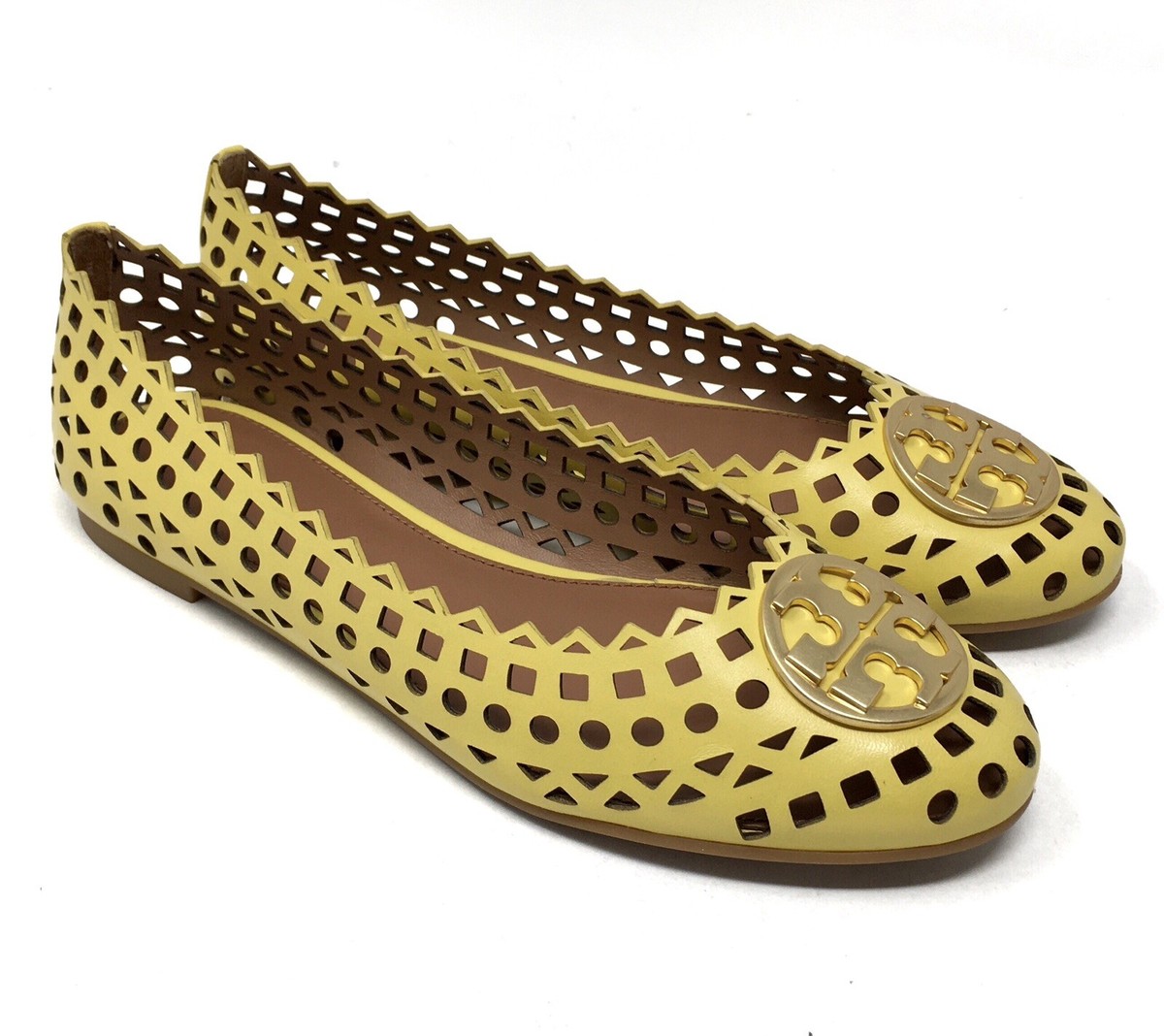 自分じゃない人 Tory Burch Chelsea Paris Nappa Ballet Flat Yellow Yarrow NIB Size