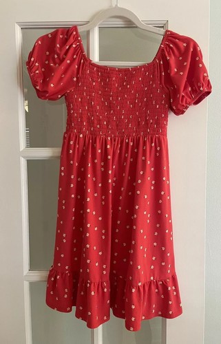 Nordstrom Ruffle Dress Girls Size M Medium 10 Red Flutter Dress Spring EUC - Picture 2 of 8