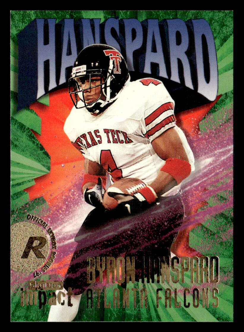 Byron Hanspard 1997 SkyBox Impact Rookie Card #225 Atlanta Falcons
