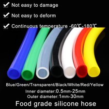 Silicone Tubing High And Low Temperature Resistant I.D 0.5 1 2 -25mm All colours