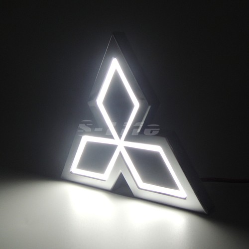 White LED Car Tail Logo Badge Emblem Lights Mitsubishi Galant Lancer
